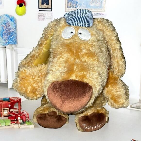 Boynton Plush Train Conductor Dog Kohls Cares Engineer Stuffed Animal Shower 14" - Picture 1 of 10